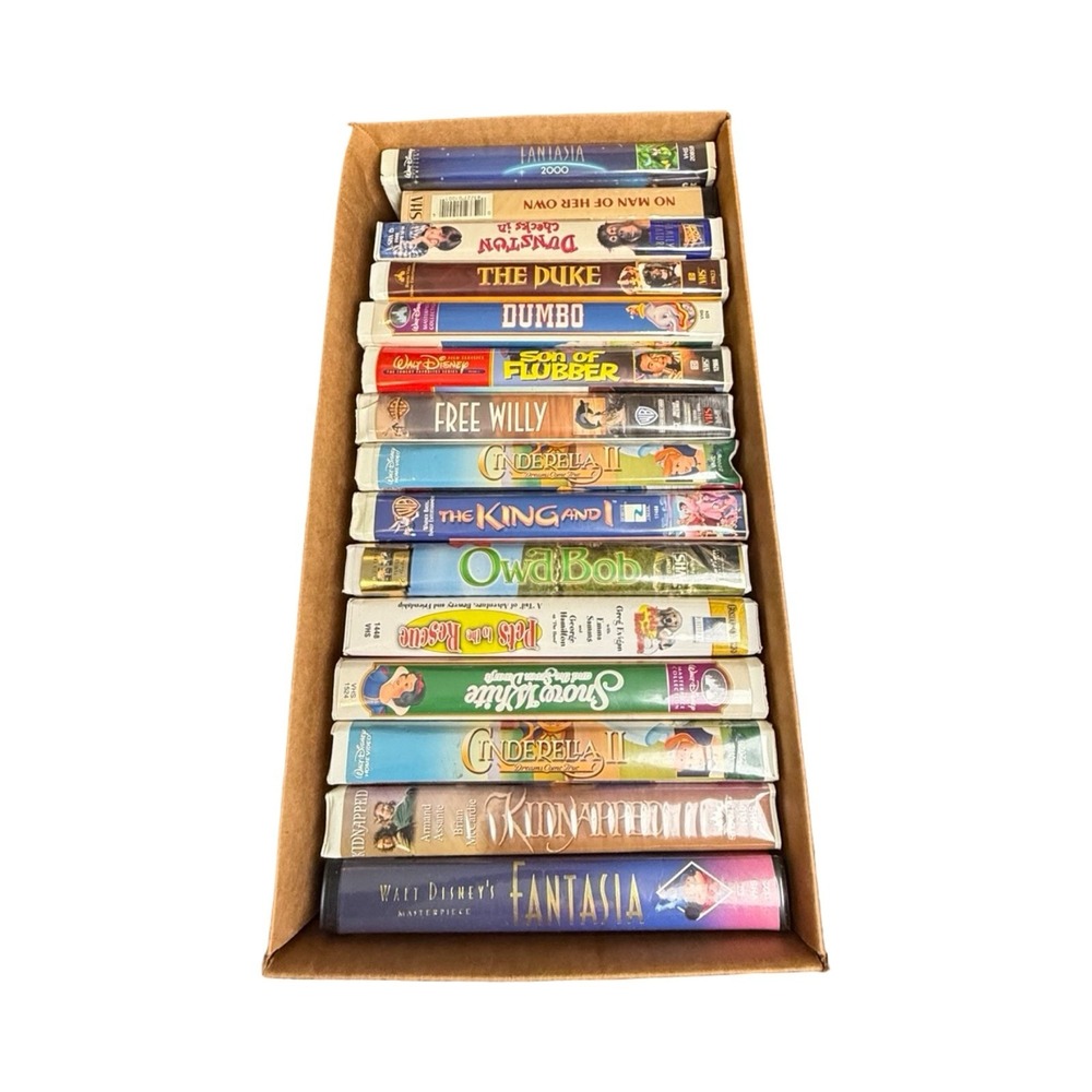 Disney Family Movie VHS Lot 10+ Fantasia Dumbo Snow White Cinderella II Retro